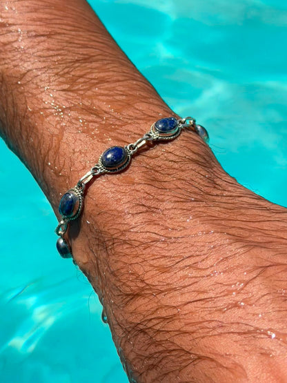 A lapis stone Bracelet Sterling Silver 925s-19cm