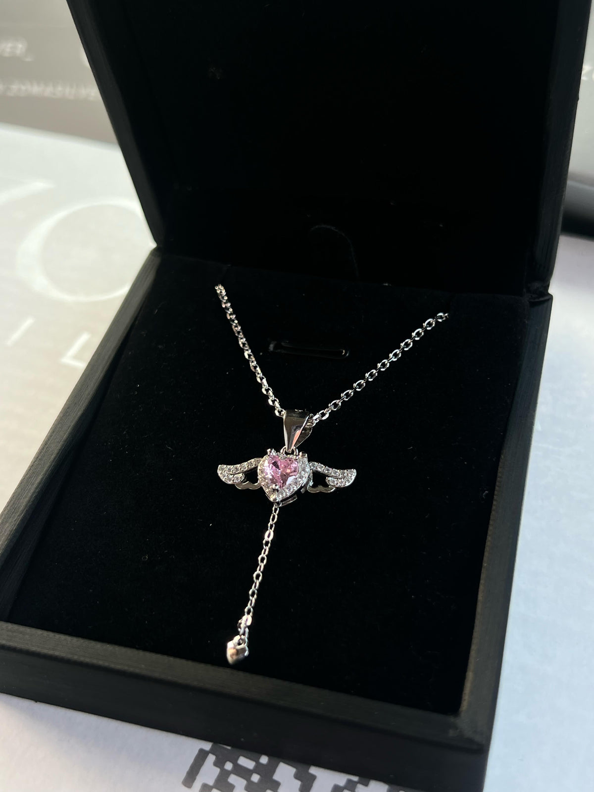 Winged heart Necklace -sterling Silver-925s