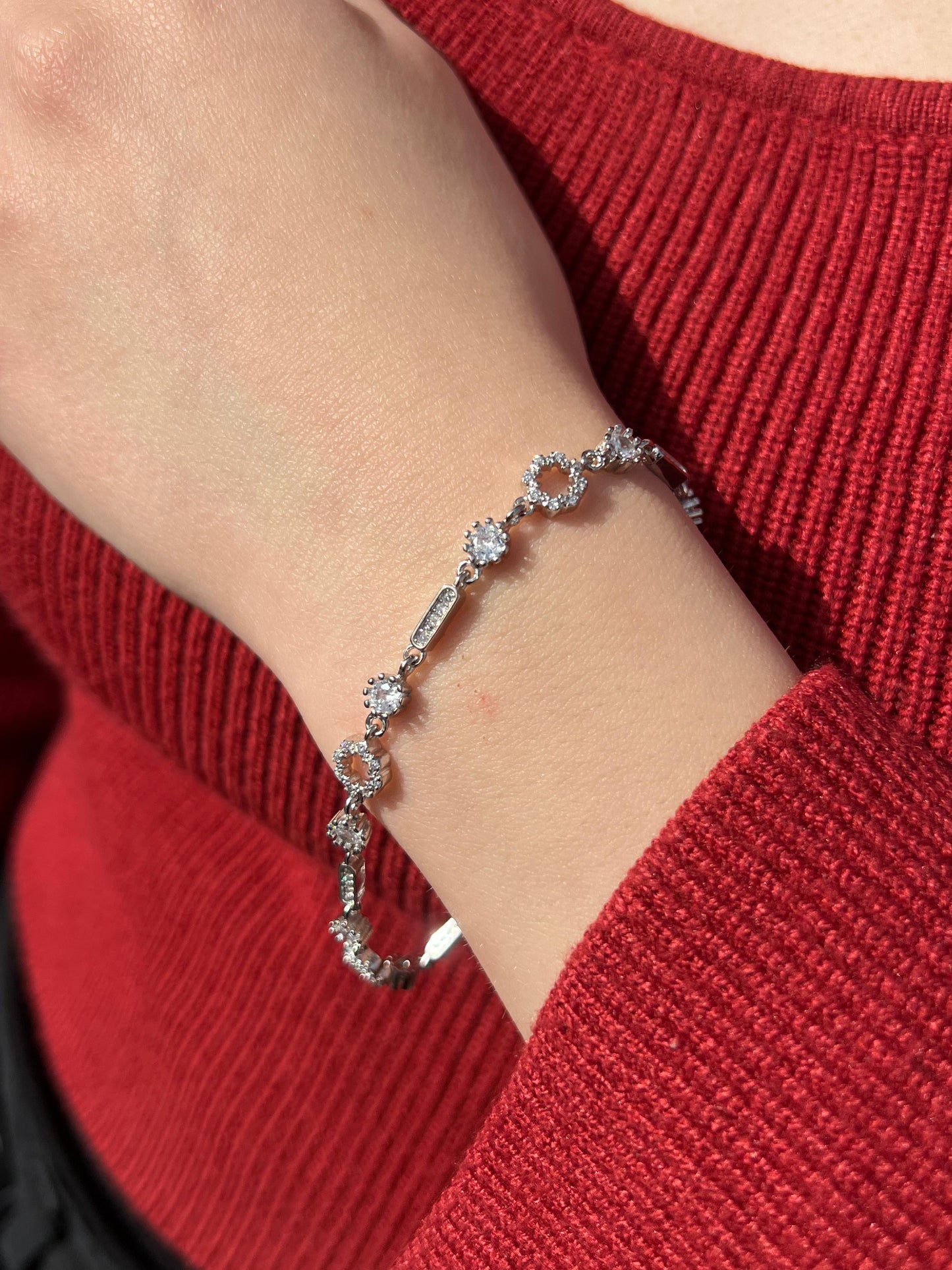 Zirconia Bracelet -in Sterling Silver -925