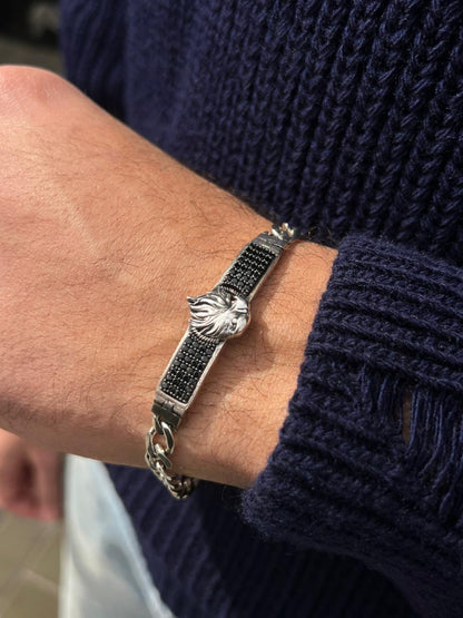 zirconia Eagle bracelet S925 Sterling Silver for men