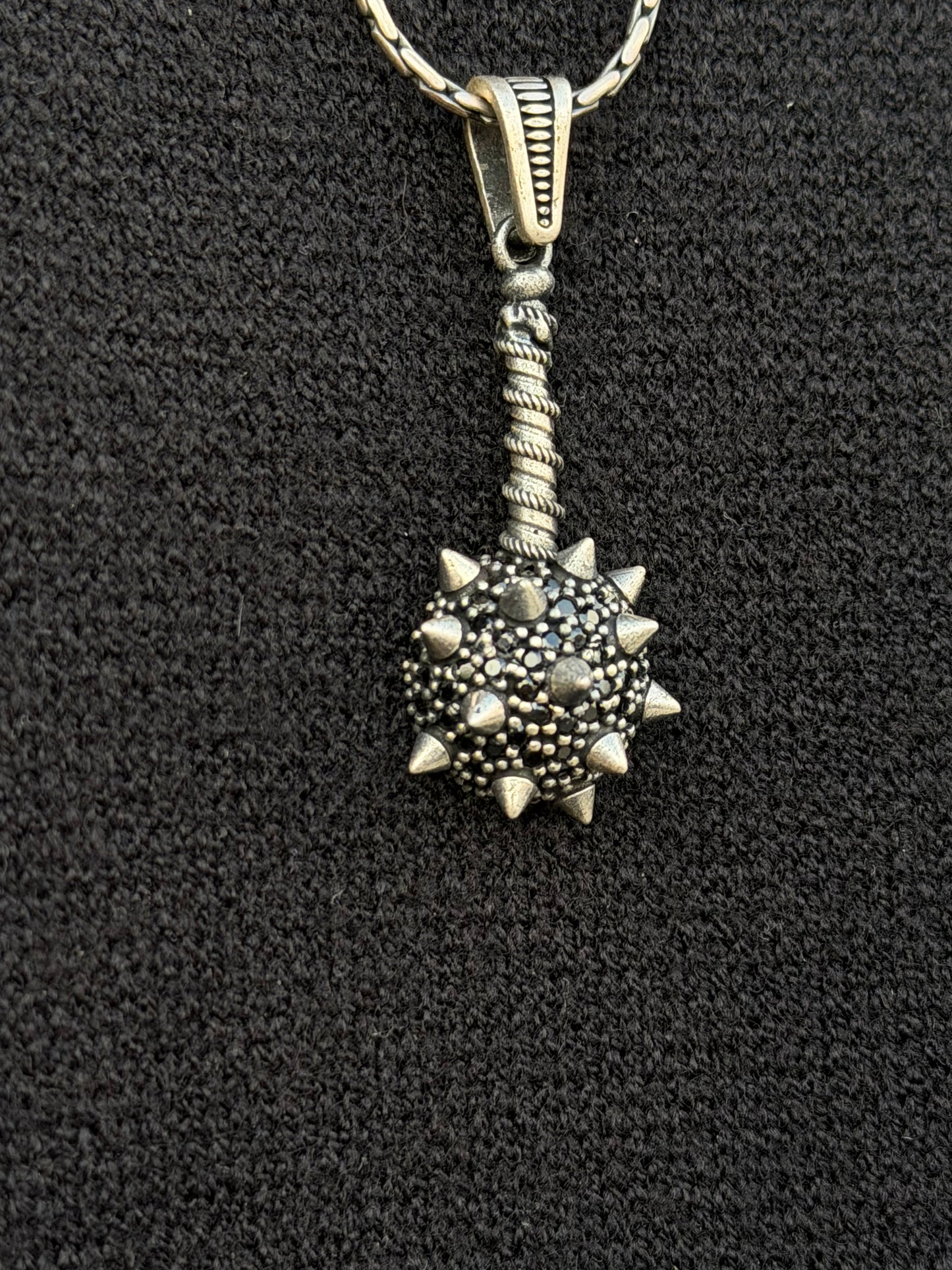Warrior Mace Pendant – S925 Silver-4cm