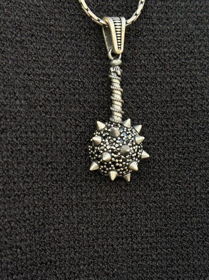 Warrior Mace Pendant – S925 Silver-4cm