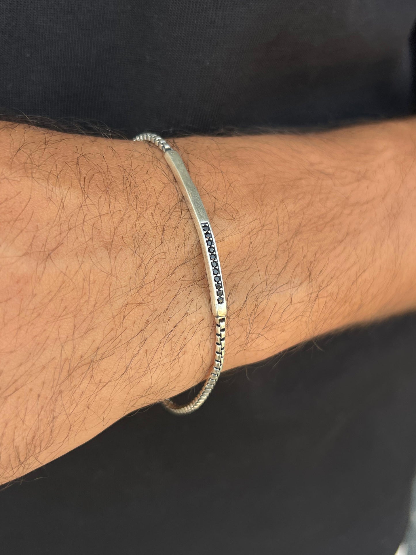 Half Blanka Bracelet Sterling Silver 925s-(20cm-4mm)