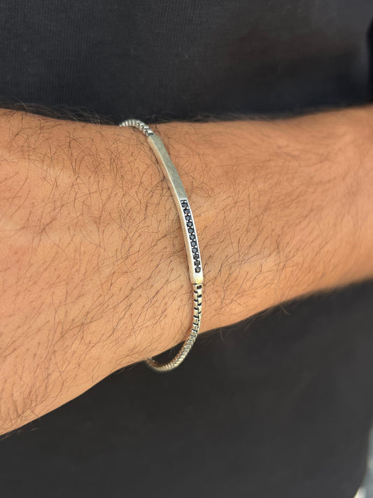 Half Blanka Bracelet Sterling Silver 925s-(20cm-4mm)
