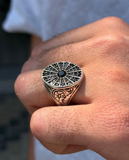 Mono Black Ring -for Men's Sterling Silver 925s