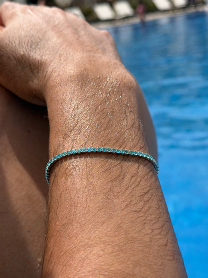 AQUA Tennis Bracelet Sterling Silver 925s