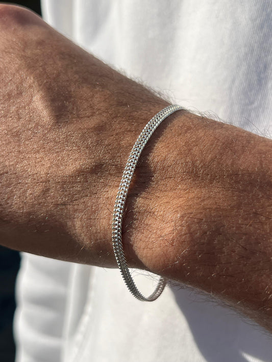 Sleek DRAGON BONE-S925 Sterling Silver Bracelet-20cm