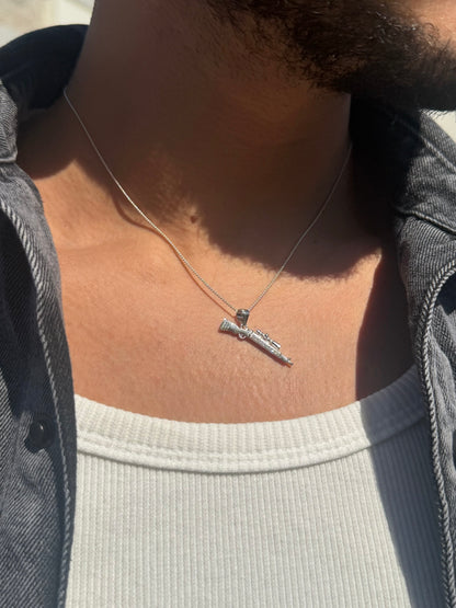 Sniper Necklaces for Men's Sterling Silver 925s