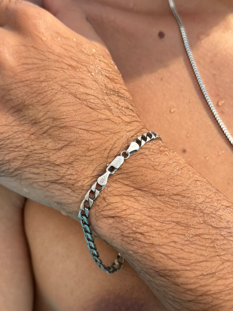 Edge Link Grommet Bracelet Sterling Silver 925s