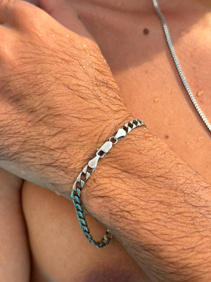 Edge Link Grommet Bracelet Sterling Silver 925s