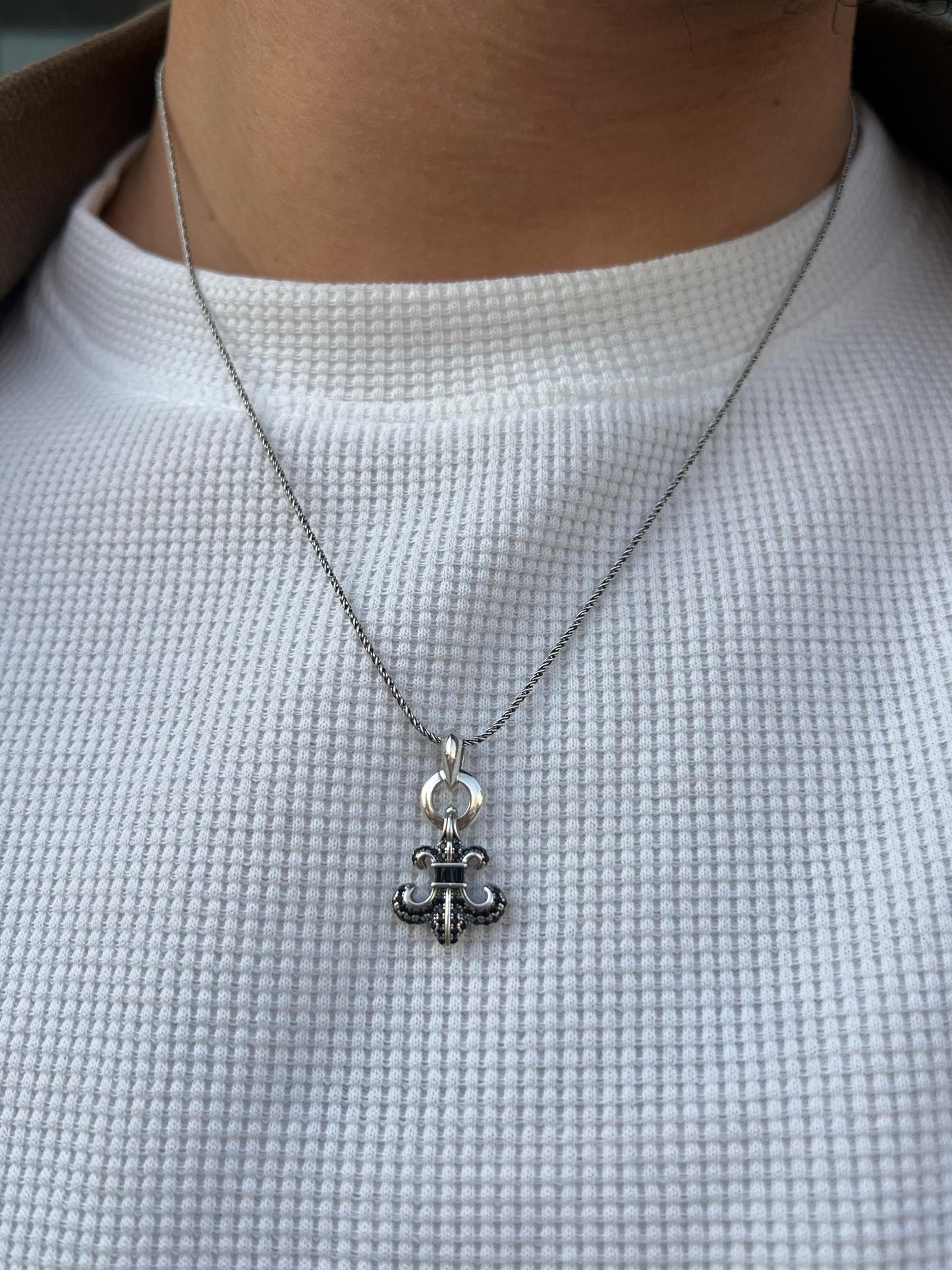 Fleur-de-lis Necklace for Men's Sterling Silver 925s
