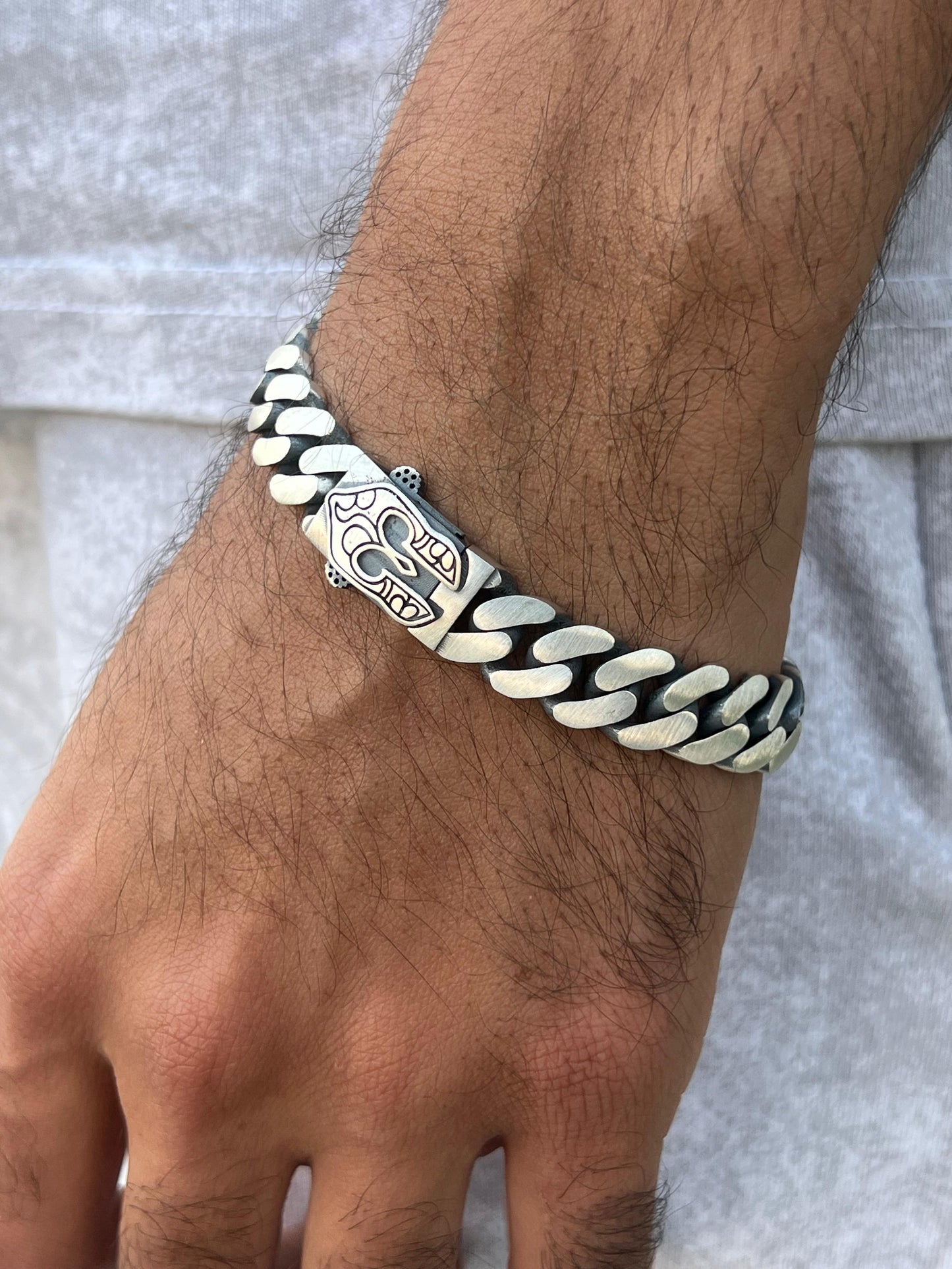 Soldier Bracelet for Men's Sterling Silver 925s-20,5cm-12mm