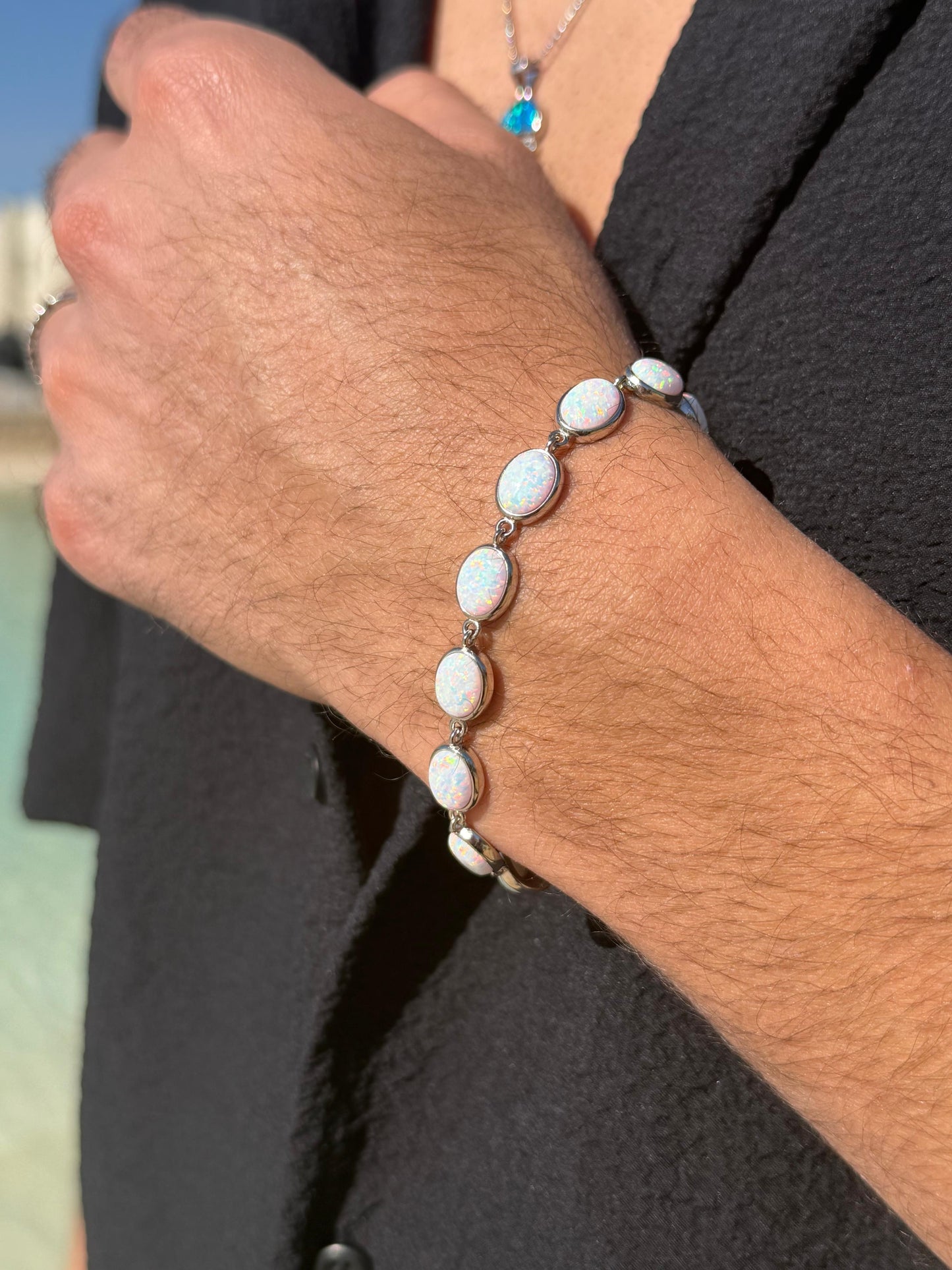 White Opa Bracelet in Sterling Silver S925 -20cm