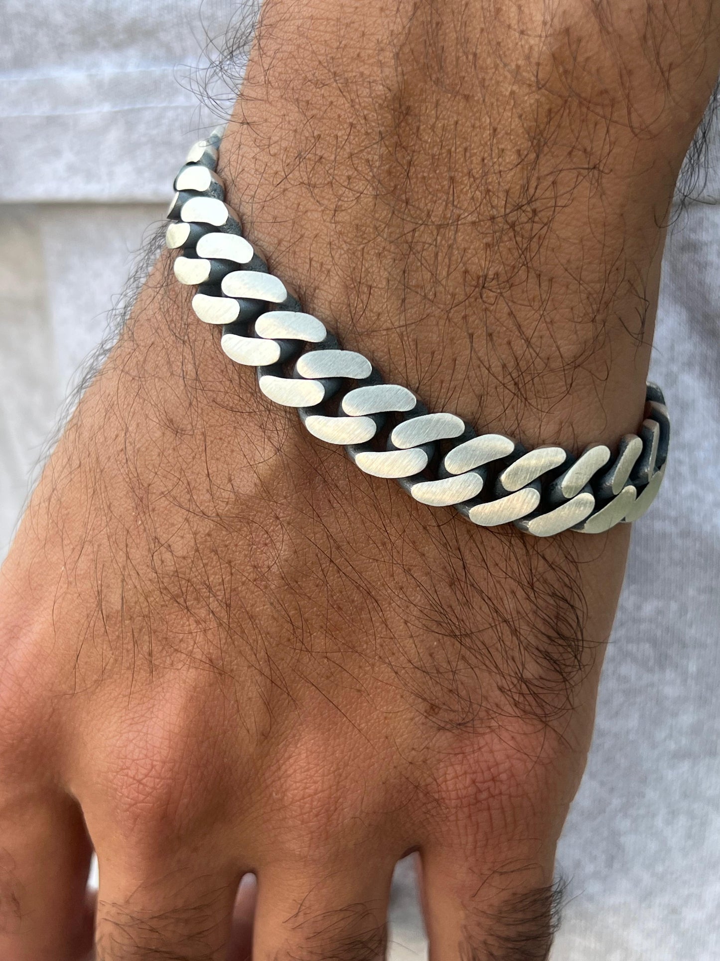 Soldier Bracelet for Men's Sterling Silver 925s-20,5cm-12mm