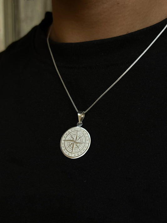 Norse compass  Necklace for Men's Sterling Silver 925s