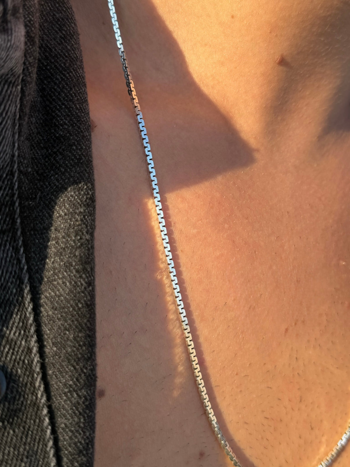 Meander link Necklaces for Men's Sterling Silver 925s-2mm-