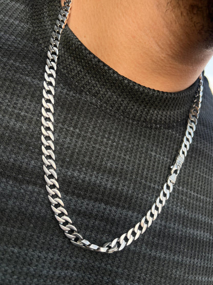 Edge Grommet Necklace Sterling Silver 925s-(60cm-8mm)