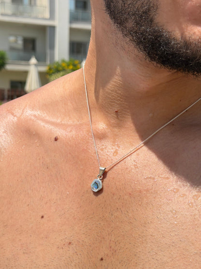 Abalone shells irregular Necklace in Sterling Silver 925s