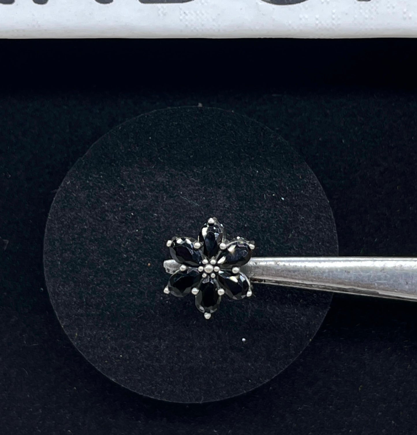 Black Floral charm