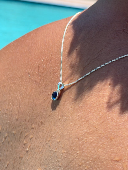 Mono Drop Necklace in Sterling Silver 925s