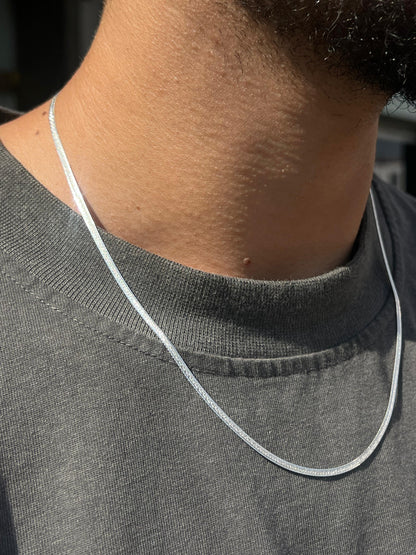 Engraved Snake Necklace For Men Sterling Silver925-(50cm-3mm)