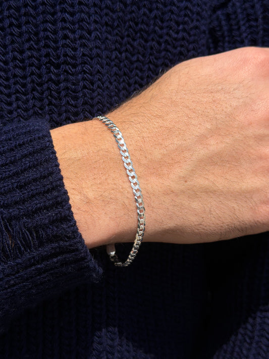 Cut Grommet Bracelet for Men's Sterling Silver 925s(20cm-5mm)
