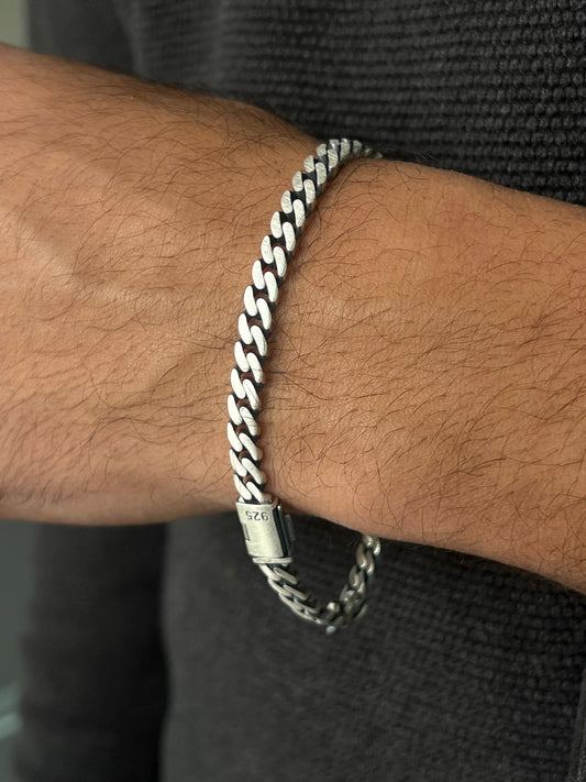 Solid Z Grommet Bracelet Sterling Silver 925s-6mm