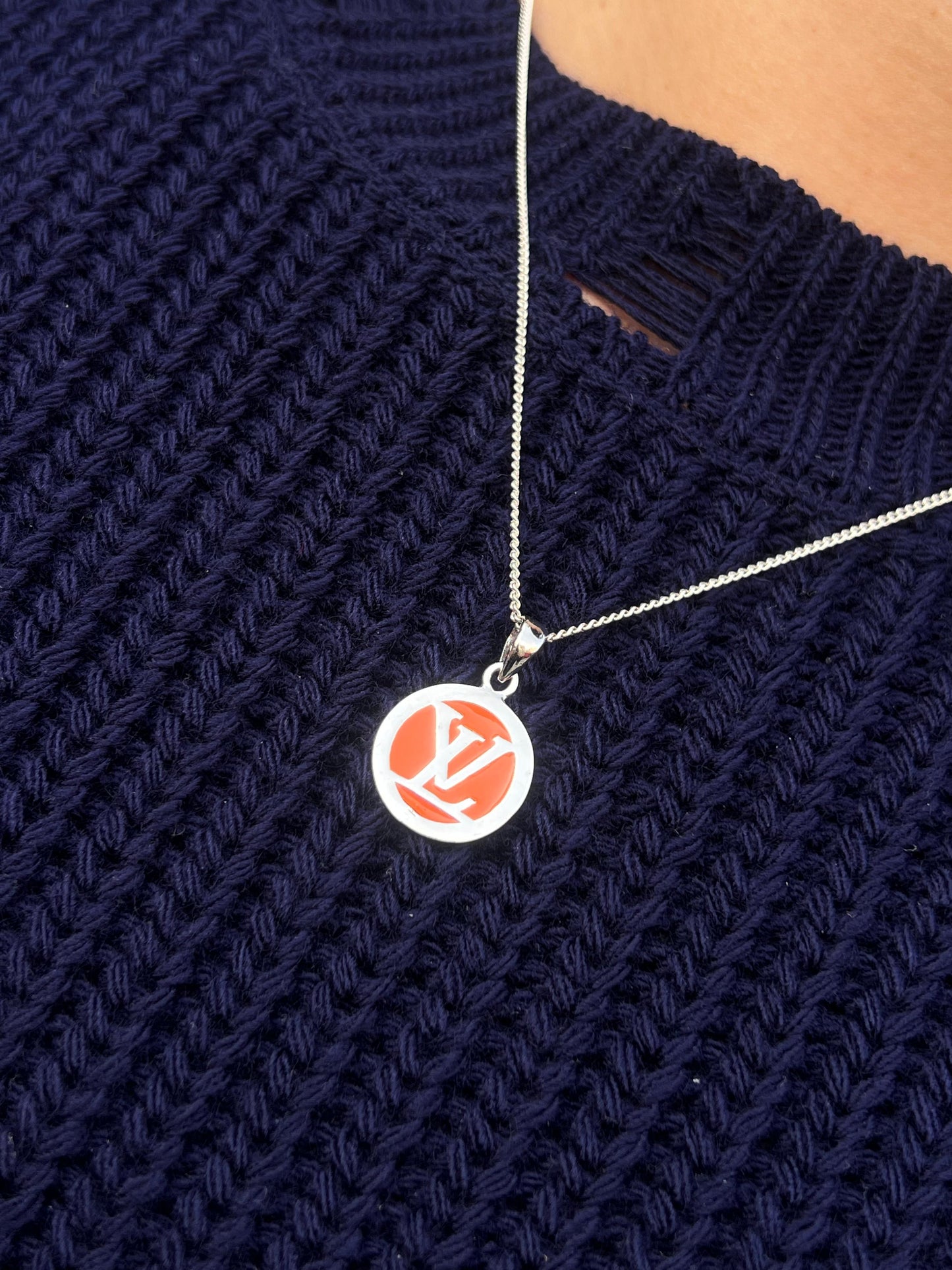 LV Orange Necklace Sterling Silver 925s