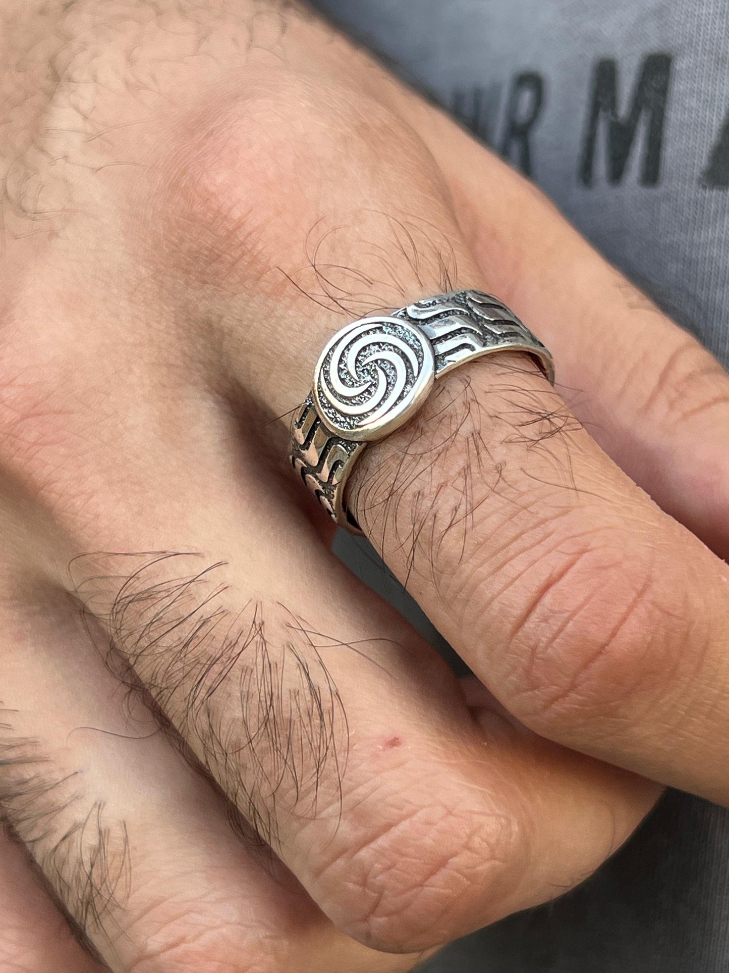 Thunder wave Ring -for Men's Sterling Silver 925s