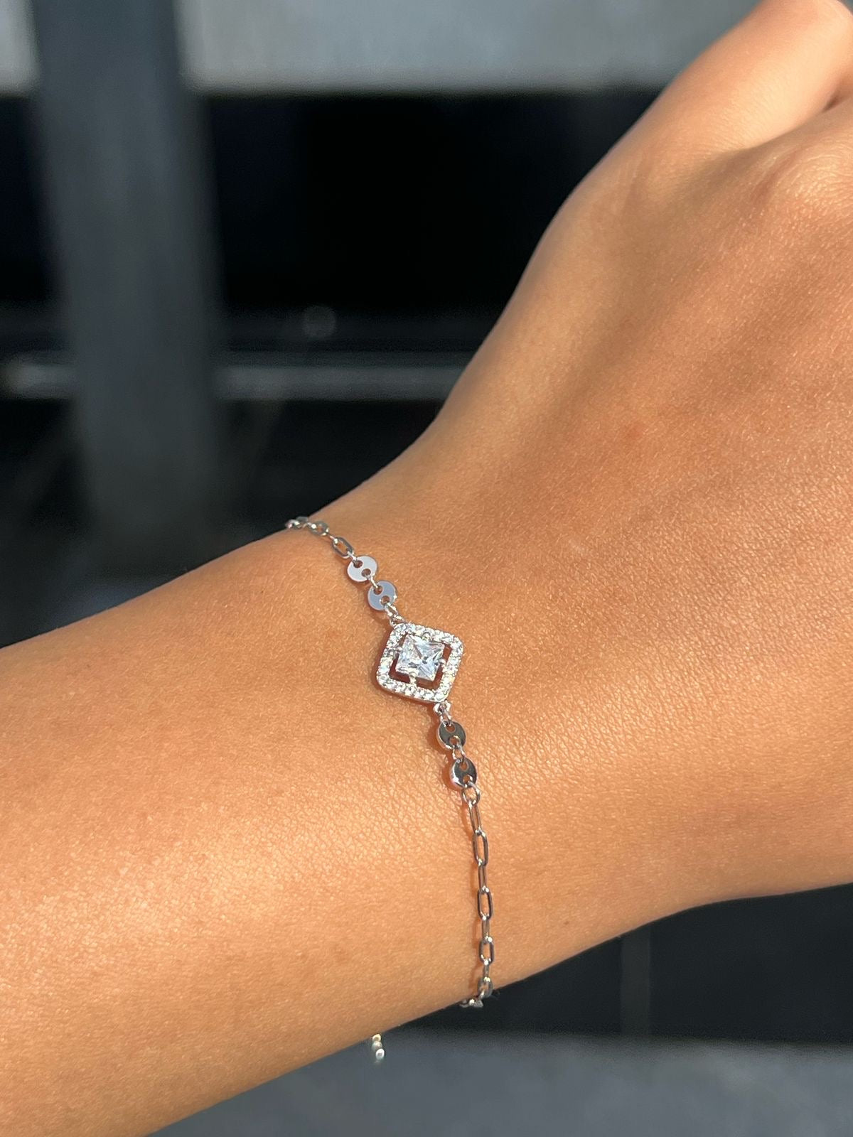 Cubic Zirconia bracelet -sterling Silver-925s
