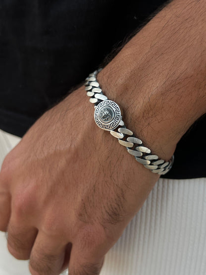 Medusa Bracelet for Men's Sterling Silver 925s-(22cm-10mm)