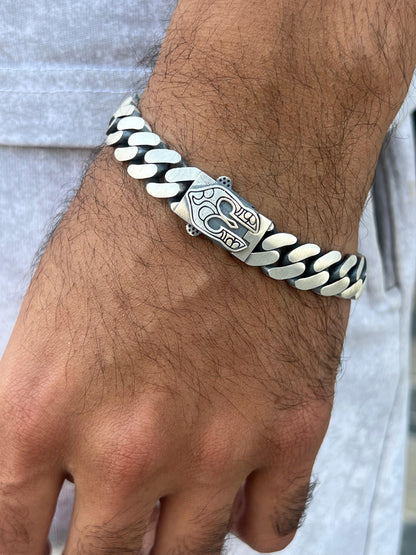 Soldier Bracelet for Men's Sterling Silver 925s-20,5cm-12mm