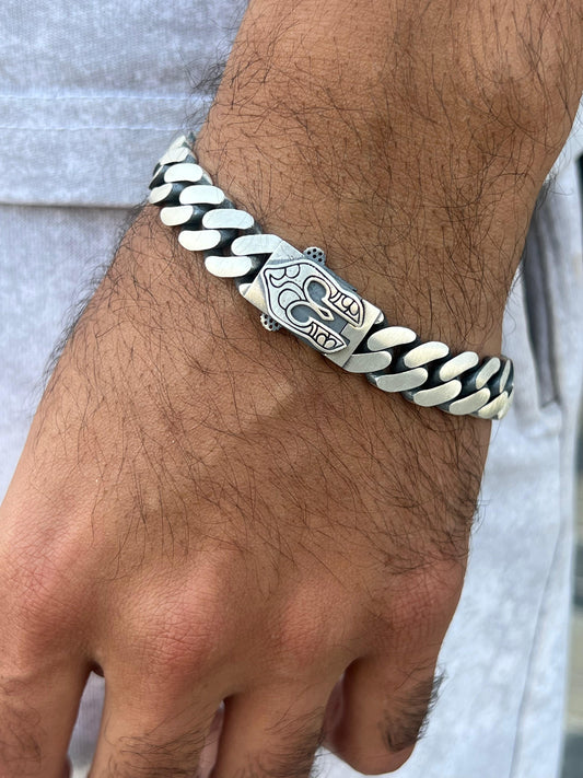 Soldier Bracelet for Men's Sterling Silver 925s-20,5cm-12mm