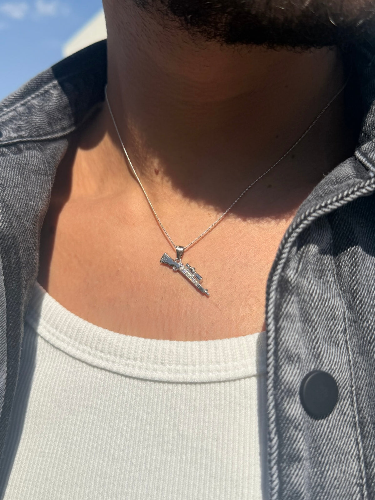 Sniper Necklaces for Men's Sterling Silver 925s