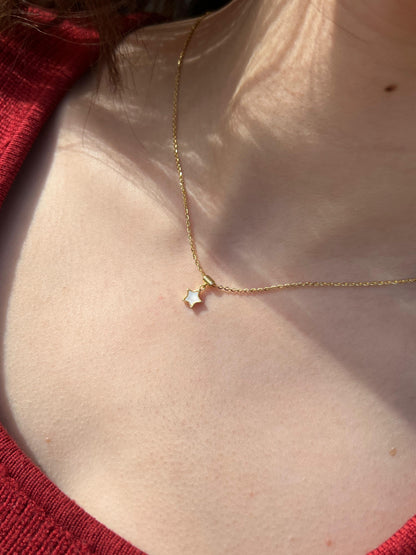 Fine Gold plated Star Necklace-in Sterling Silver -925