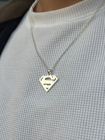 SuperMan Necklace for Men's Sterling Silver 925s