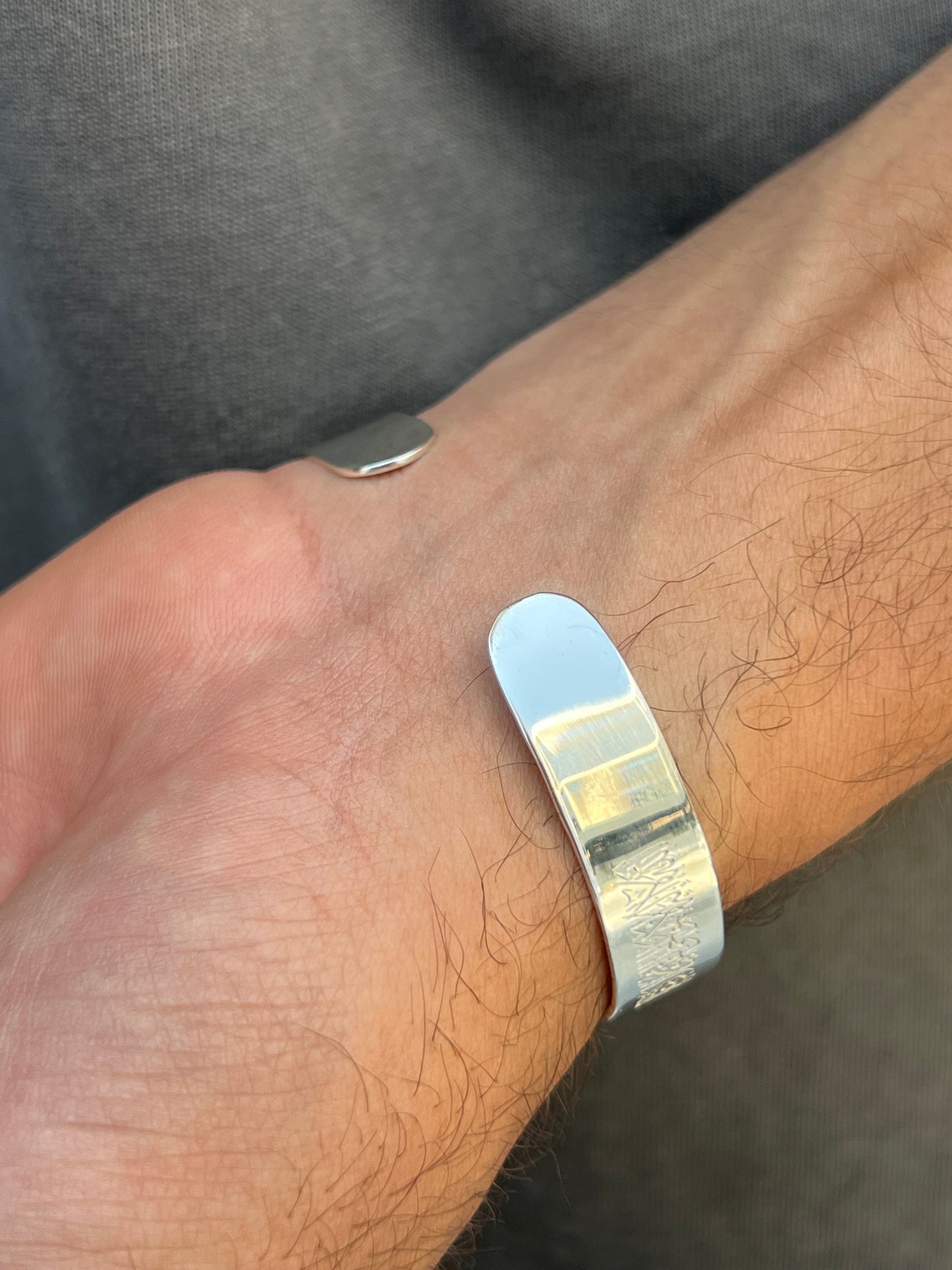 Engraved “آية الكرسي" Bangle S925 Sterling Silver for men