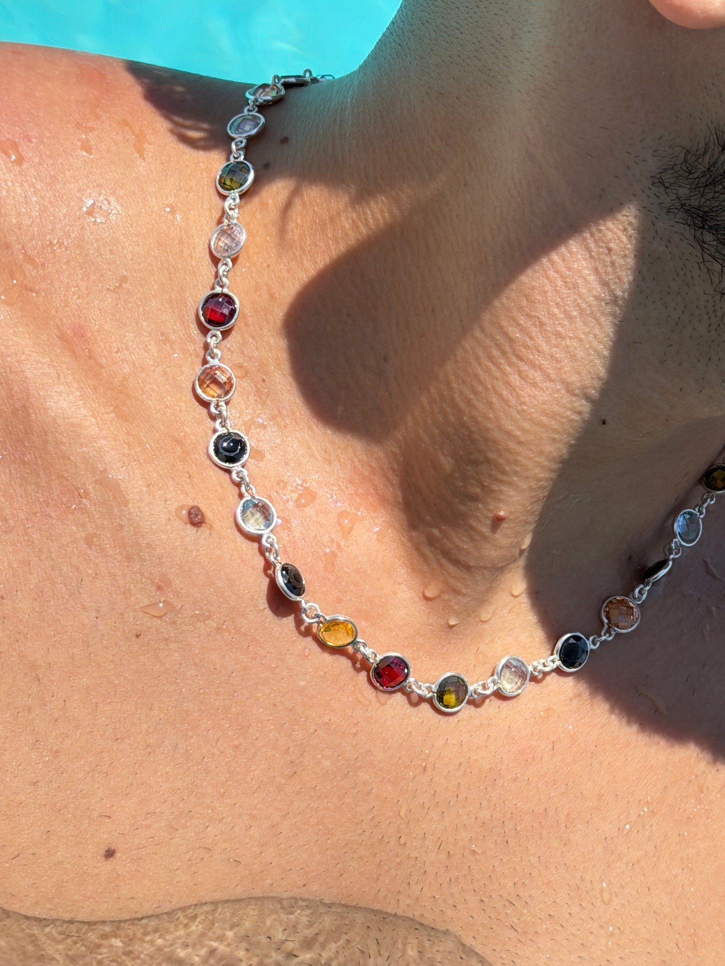 Multi ZIRCONIA Chain in Sterling Silver 925s