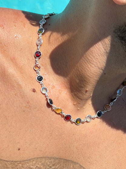 Multi ZIRCONIA Chain in Sterling Silver 925s