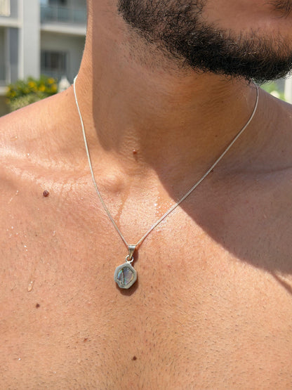 Abalone shells irregular Necklace in Sterling Silver 925s