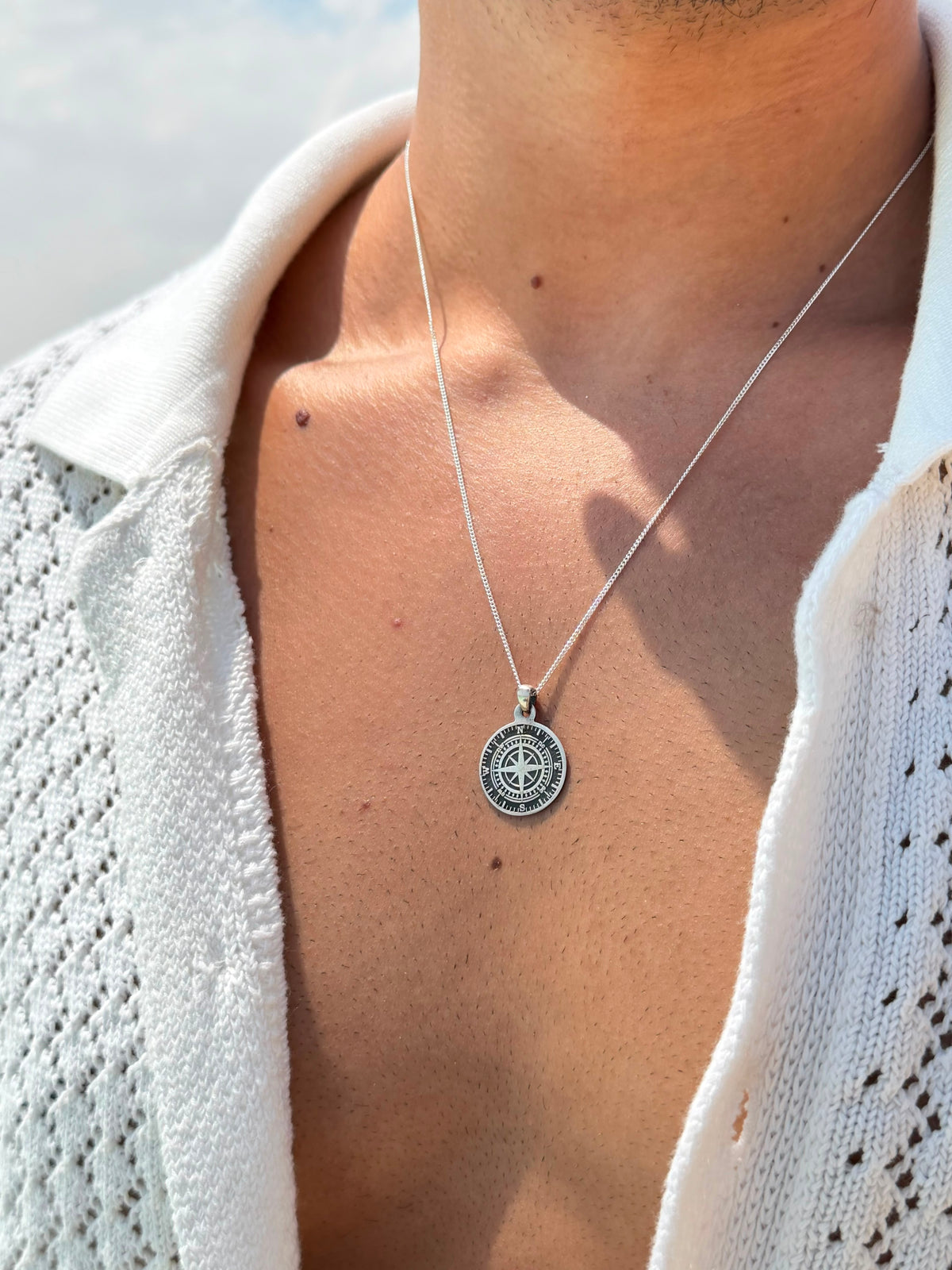 Compass Necklace Sterling Silver 925s