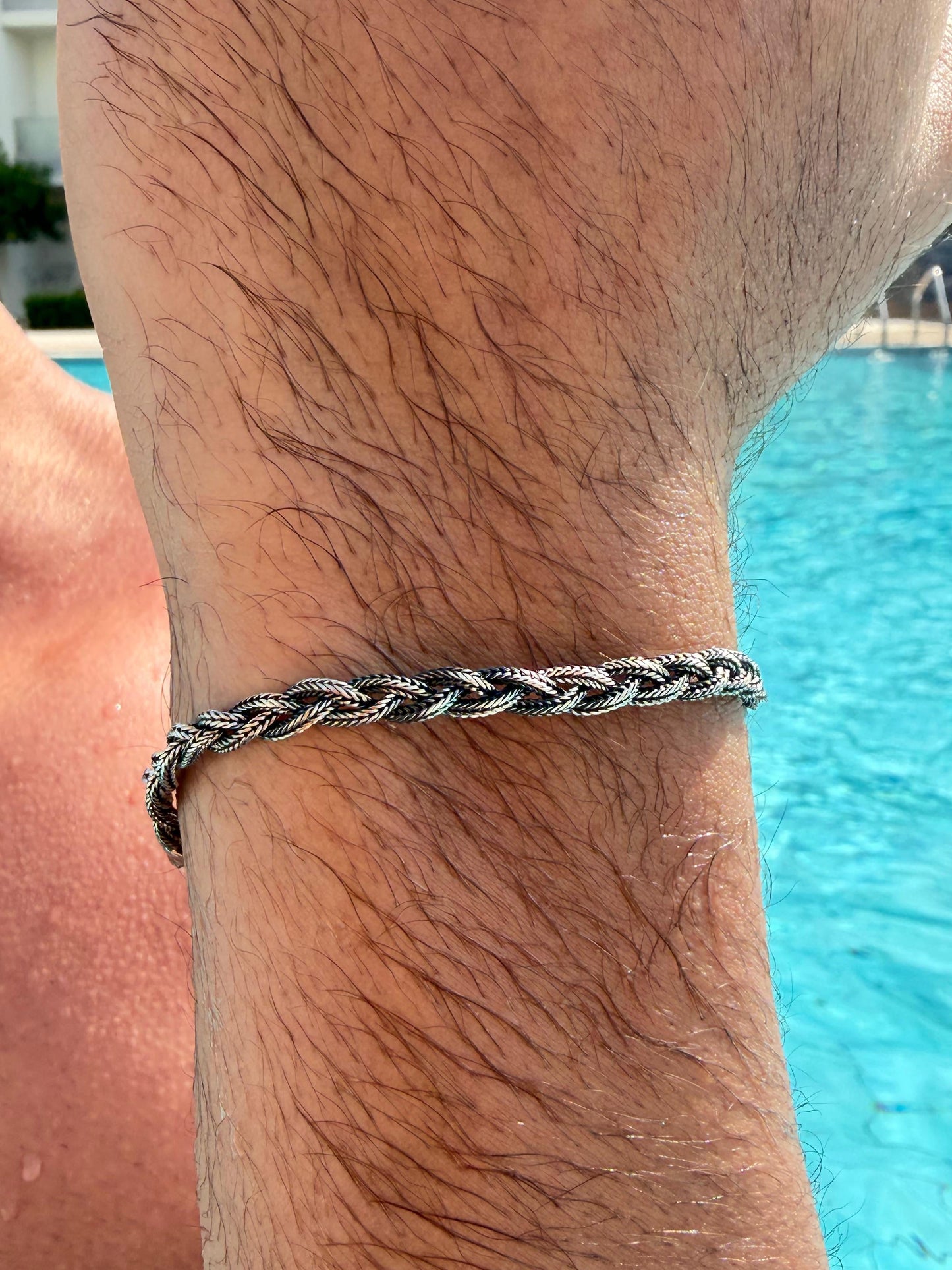 Braided Bracelet Sterling Silver 925s(19cm-4.5mm)