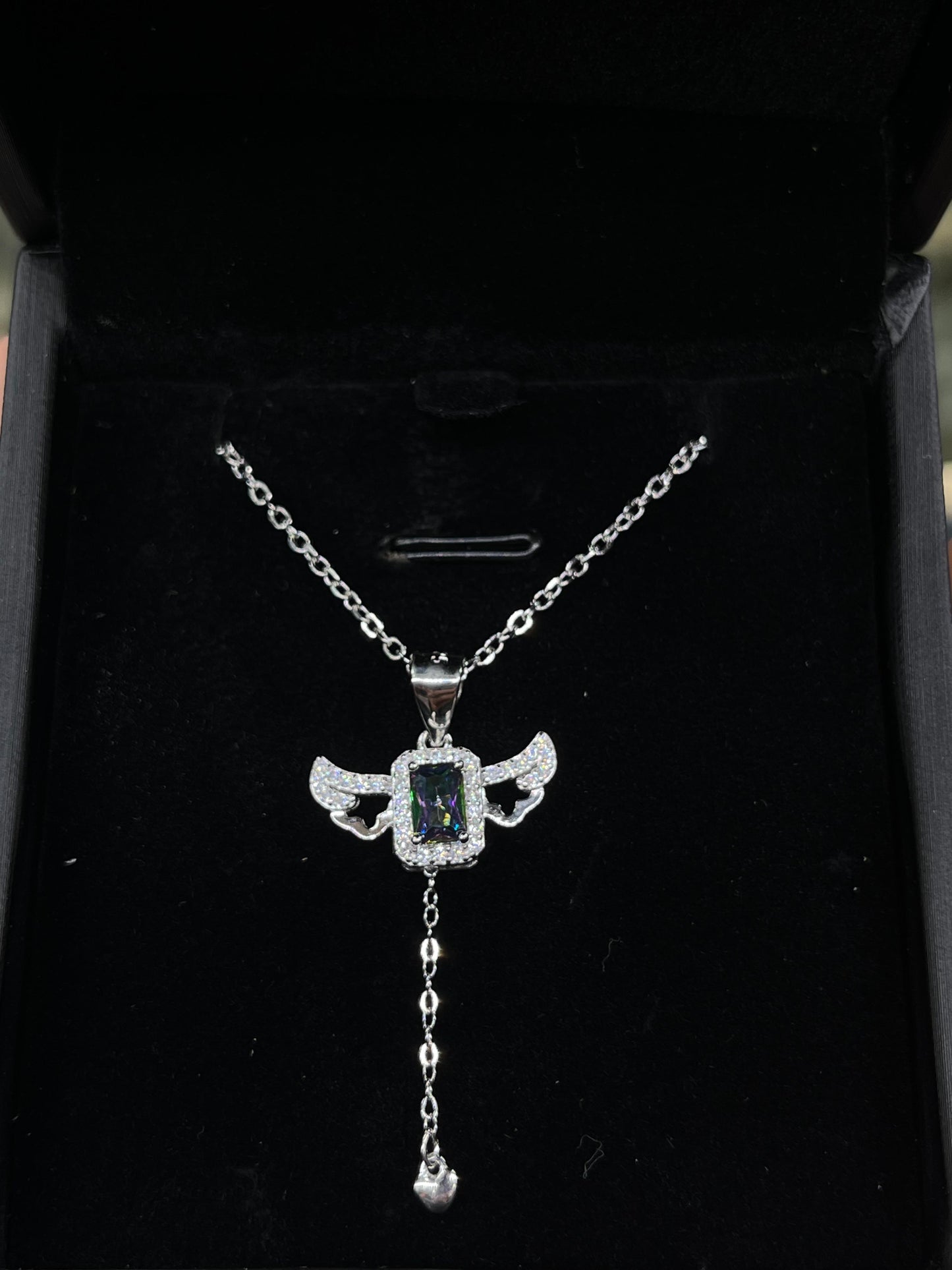 Winged Sparkle Necklace -sterling Silver-925s