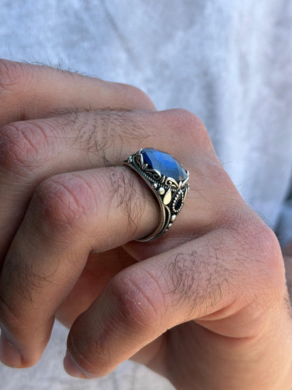 BLUE X Ring -for Men's Sterling Silver 925s