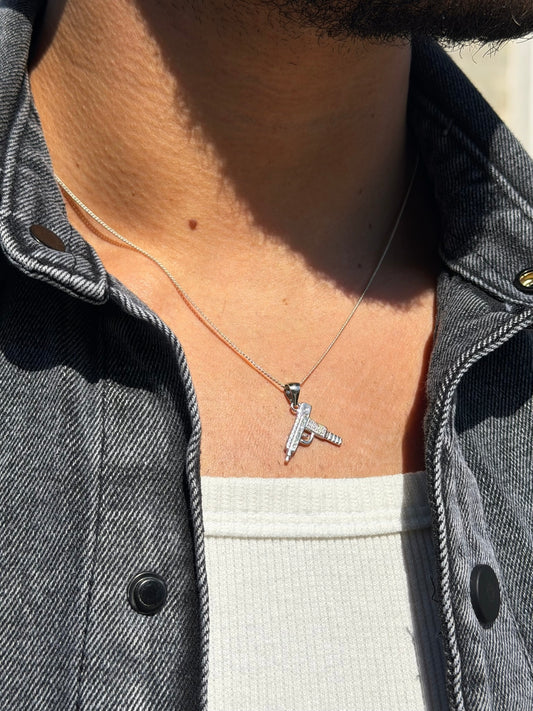 Micro Uzi Necklaces for Men's Sterling Silver 925s