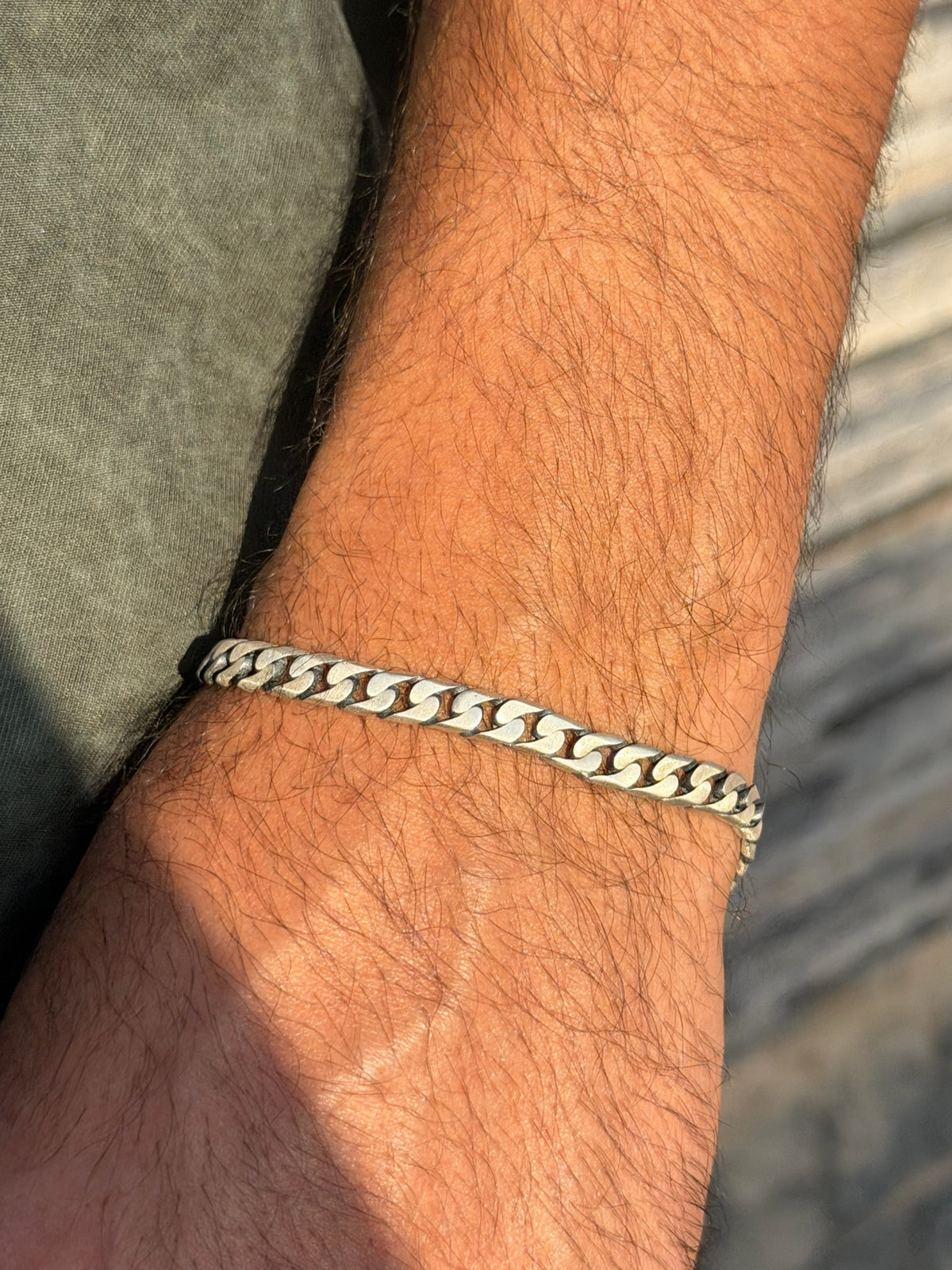 Z Grommet sleek Bracelet for Men's Sterling Silver 925s -6mm-