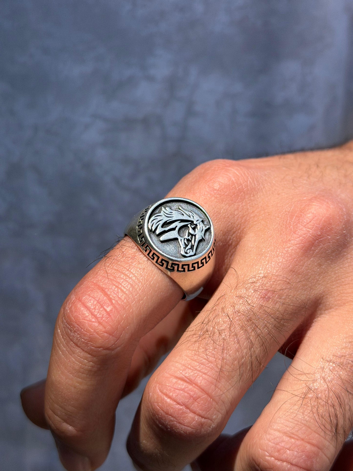 Fenrir Horse Ring -for Men's Sterling Silver 925s