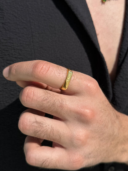 Wave Ring in Sterling Silver 925s-Fine Gold Plated