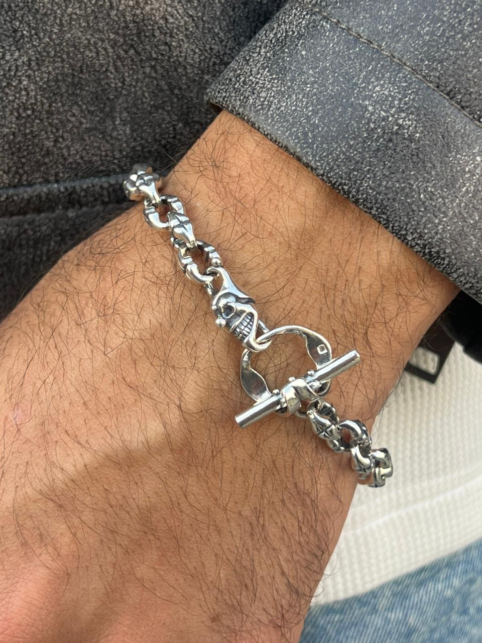 Limited Edition Joker S925 Sterling Silver Bracelet -(21cm-8mm)