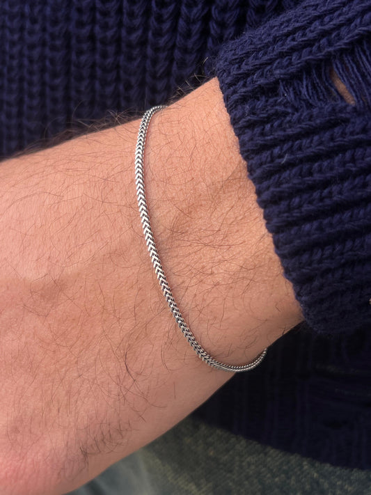 V Flow-S925 Sterling Silver Bracelet for men-Approx 18.5 cm